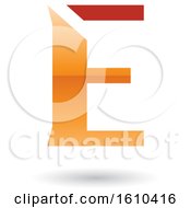 Clipart Of An Orange Letter E Royalty Free Vector Illustration