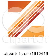 Clipart Of A Striped Orange Letter Z Royalty Free Vector Illustration