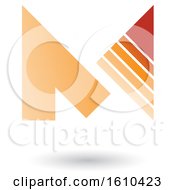 Clipart Of A Striped Orange Letter M Royalty Free Vector Illustration