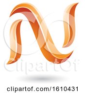 Clipart Of An Orange Letter N Royalty Free Vector Illustration