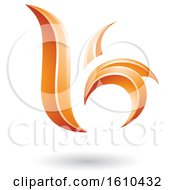 Clipart Of An Orange Letter B Or K Royalty Free Vector Illustration