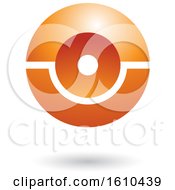 Clipart Of An Orange Futuristic Sphere Royalty Free Vector Illustration