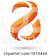 Clipart Of An Orange Snake Shaped Letter A Design Royalty Free Vector Illustration