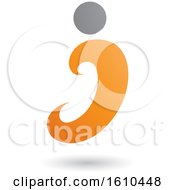 Clipart Of An Orange And Gray Letter I Royalty Free Vector Illustration by cidepix