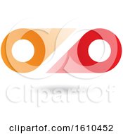 Poster, Art Print Of Red And Orange Abstract Double Letter O Or Binoculars Design