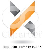 Poster, Art Print Of Orange And Gray Letter X