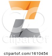 Poster, Art Print Of Gray And Orange Folded Paper Styled Letter Z