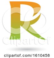 Poster, Art Print Of Gradient Orange And Green Letter R