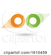 Poster, Art Print Of Green And Orange Abstract Double Letter O Or Binoculars Design