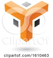 Clipart Of An Orange And Black Corner Design Royalty Free Vector Illustration