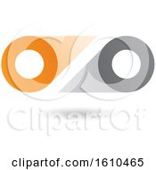 Poster, Art Print Of Gray And Orange Abstract Double Letter O Or Binoculars Design
