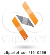 Clipart Of An Orange And Gray Letter N Royalty Free Vector Illustration