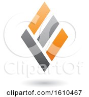 Clipart Of An Orange And Gray Letter E Royalty Free Vector Illustration