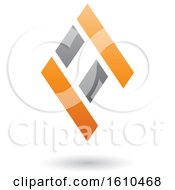 Clipart Of An Orange And Gray Letter A Royalty Free Vector Illustration