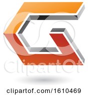 Clipart Of A Gray And Orange Angled Letter G Royalty Free Vector Illustration