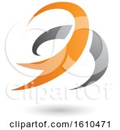 Clipart Of An Orange And Gray Twister Royalty Free Vector Illustration