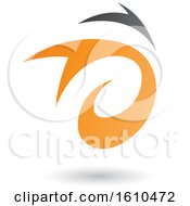 Clipart Of An Orange And Gray Twister Royalty Free Vector Illustration