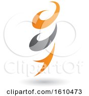 Clipart Of An Orange And Gray Twister Royalty Free Vector Illustration by cidepix