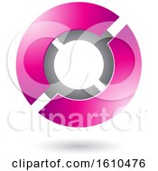 Clipart Of A Magenta And Gray Futuristic Sphere Royalty Free Vector Illustration