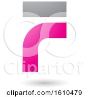 Clipart Of A Magenta And Gray Letter F Royalty Free Vector Illustration