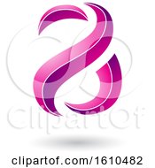 Clipart Of A Magenta Lined Snake Shaped Letter A Design Royalty Free Vector Illustration