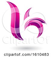 Clipart Of A Magenta Letter B Or K Royalty Free Vector Illustration