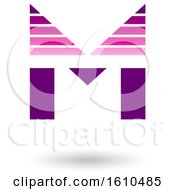 Poster, Art Print Of Striped Magenta And Purple Letter M