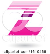 Poster, Art Print Of Striped Magenta Letter Z