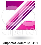 Clipart Of A Striped Magenta Letter Z Royalty Free Vector Illustration