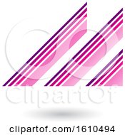 Clipart Of A Retro Abstract Diagonal Stripes Magenta Letter M Royalty Free Vector Illustration