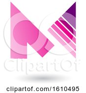 Poster, Art Print Of Striped Magenta And Purple Letter M