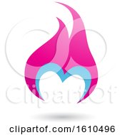 Clipart Of A Flame Shaped Pink And Blue Letter M Royalty Free Vector Illustration