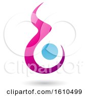 Poster, Art Print Of Fire Shaped Magenta And Blue Letter B
