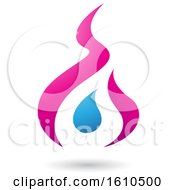 Clipart Of A Fire Shaped Magenta And Blue Letter A Royalty Free Vector Illustration