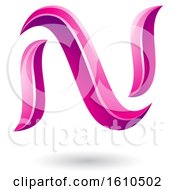 Clipart Of A Magenta Letter N Royalty Free Vector Illustration