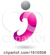 Clipart Of A Magenta And Gray Letter I Royalty Free Vector Illustration by cidepix