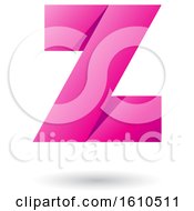 Poster, Art Print Of Magenta Folded Paper Styled Letter Z