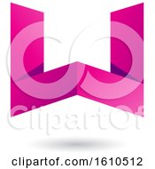 Poster, Art Print Of Magenta Folded Paper Letter W