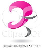 Poster, Art Print Of Magenta And Gray Curvy Letter Z