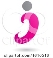Clipart Of A Magenta And Gray Letter I Royalty Free Vector Illustration