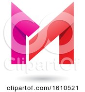 Clipart Of A Folded Paper Pink And Magenta Letter M Royalty Free Vector Illustration