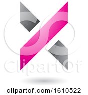 Clipart Of A Magenta And Gray Letter X Royalty Free Vector Illustration