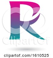 Poster, Art Print Of Gradient Magenta And Turquoise Letter R