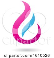 Clipart Of A Fire Shaped Magenta And Blue Letter E Royalty Free Vector Illustration