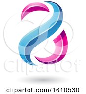 Clipart Of A Pink And Blue Snake Shaped Letter A Design Royalty Free Vector Illustration