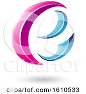 Clipart Of A Magenta And Blue Letter E Royalty Free Vector Illustration