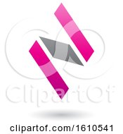 Clipart Of A Magenta And Gray Letter N Royalty Free Vector Illustration