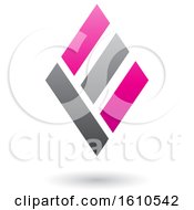 Clipart Of A Magenta And Gray Letter E Royalty Free Vector Illustration