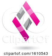 Clipart Of A Magenta And Gray Letter A Royalty Free Vector Illustration