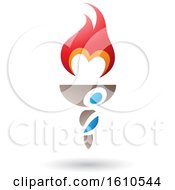 Clipart Of A Flaming Torch With Letter M Shaped Fire Royalty Free Vector Illustration by cidepix
